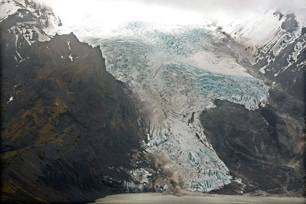 Another aerial photo of the glacier on the volcano.Photo: DPA