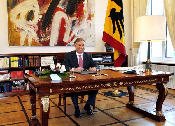 The President, whose position is largely ceremonial, shown here in his office. Photo: DPA