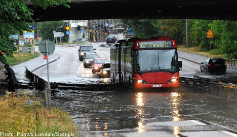 Chaos reigns in central Sweden after heavy rain