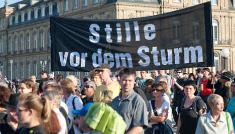 Stuttgart protest attracts 20,000 silent demonstrators