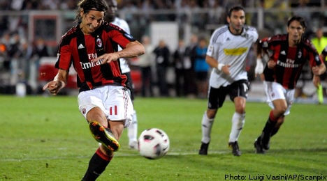 Ibrahimovic misses penalty in Milan loss