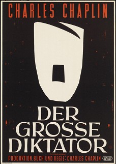 Poster for the Charlie Chaplin film "The Great Dictator," released in October 1940. The film heavily satirized the personality of Hitler and the Nazi ideology, and was responsible for generating concern among American audiences towards the Nazi regime at a time when America was still formally at peace with Germany. Photo: Haus der Geschichte der Bundesrepublik Deutschland/Deutsches Historisches Museum