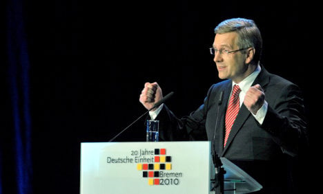 German President Wulff honours 20th Unity Day