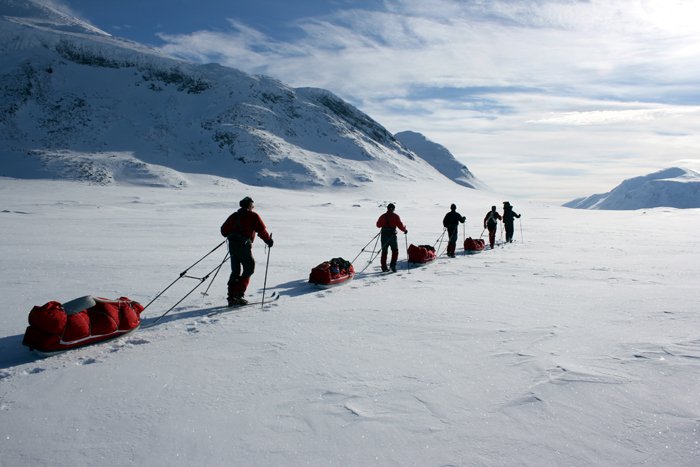 Ski Group in Ruotesvagge Photo: Outdoor Lapland 