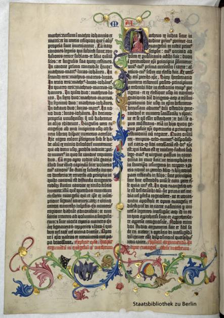 The 1456 Gutenberg Bible, one of the finest of only 21 originals remaining worldwide, is the star attraction of the exhibition at the German Historical Museum.Photo: Staatsbibliothek zu Berlin – Preußischer Kulturbesitz