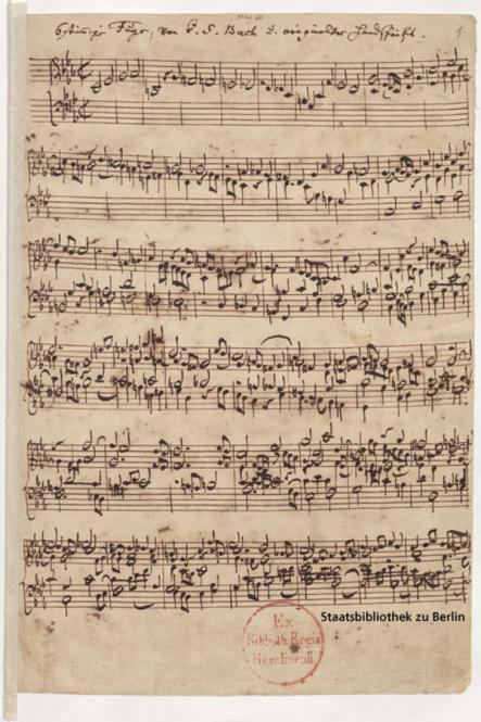 A 1747 hand-written manuscript of "The Musical Offering", composed by J.S. Bach and dedicated to king Frederick the Great of Prussia.Photo: Staatsbibliothek zu Berlin – Preußischer Kulturbesitz