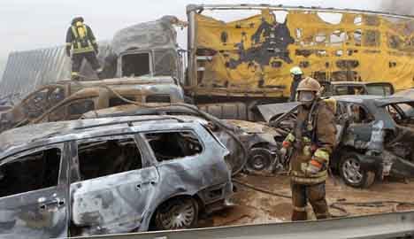 Eight motorists dead after freak sandstorm