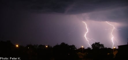 Thunderstorms threaten southern Sweden