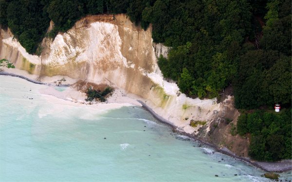 Heavy rains this summer have caused the famed chalk cliffs of Rügen to fall into the Baltic Sea.Photo: DPA