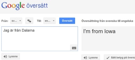 Sweden = United States: Google Translate