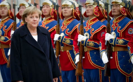 Merkel signs export deal with Mongolia