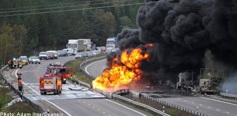 Driver found dead after tanker truck inferno