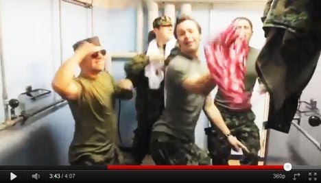 'Sexy' Swiss soldiers in Britney Spears video remake
