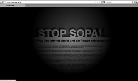 Germans join internet blackout protest