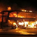 Teens escape autobahn bus blaze