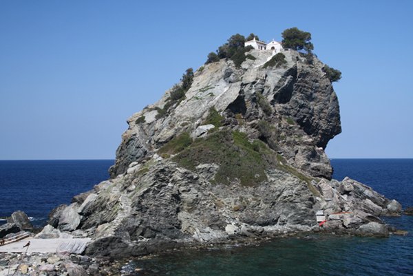 One of the many beauty spots on Skopelos - used to film Mamma Mia! Photo: Steffen Piermaier