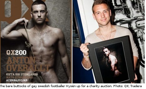 Gay Swedish footballer bares all for charity