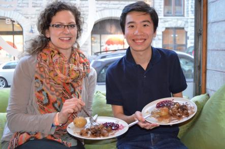 How to cook Swedish Meatballs<br>Catherine (Canada) and Peter (Hong Kong) rave over "The Meatball Experience": "It was fun. And it's delicious."Photo: Susann Eberlein