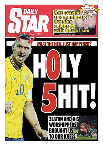 The Daily Star also bears the brunt of the Aftonbladet attack.Photo: Aftonbladet