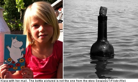 Swedish girl's message in a bottle gets reply