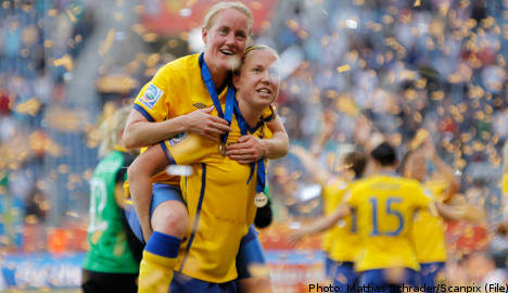 The Swedish national football team <br>Hård: “The women’s team's chances are slim. Many of the players have had accidents."  Björn Folin: “They have a tough competition ahead of them, but since the Germans are not playing this year their chances are better."Photo: Photo: Matthias Schrader/Scanpix 