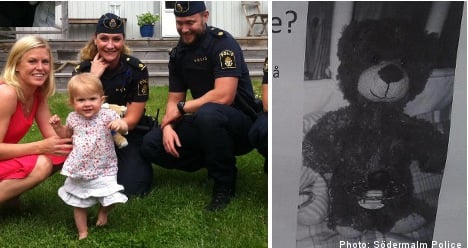 ‘The teddy bear’s back!’: Stockholm police