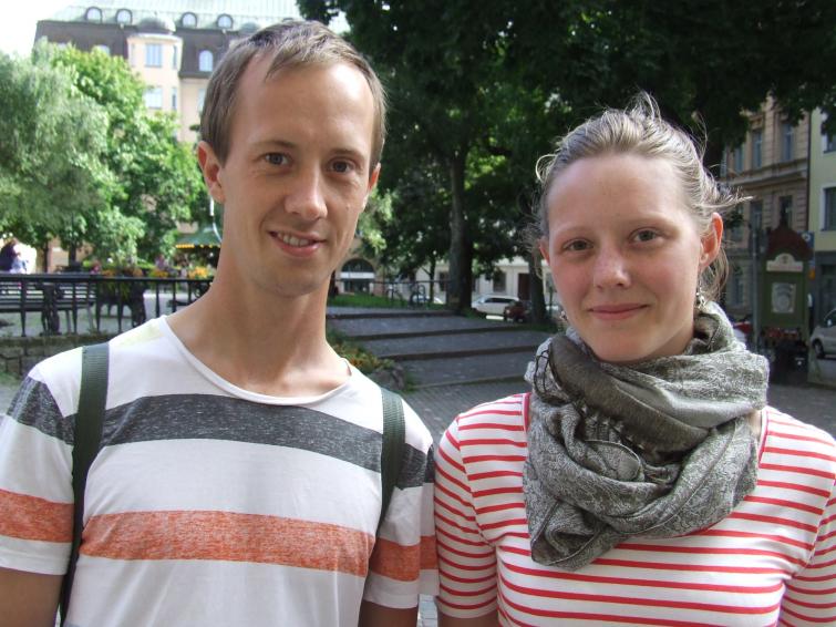 Viktor, 27 & Hedvig, 19<br>Viktor: He saved people from concentration camps. Hedvig: No idea. He was a rich diplomat. Photo: Photo: The Local 