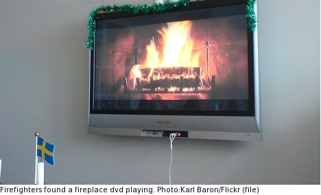 Swedish firefighters in fireplace video mix-up