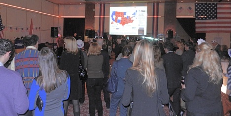 Obama's win ends long election party night