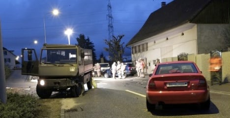 Wrong-way army truck crash injures eight
