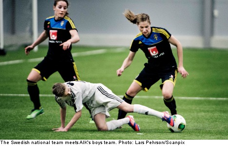 Swedish football ladies beaten by teen boys