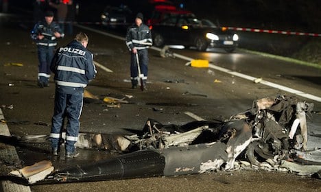 One dead as helicopter crashes on autobahn