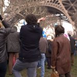 Organisers led the hundreds of thousands of anti-gay marriage protestors in an impromptu rendition of Gangnam Style, under the Eiffel Tower.Photo: Dan Mac Guill/The Local