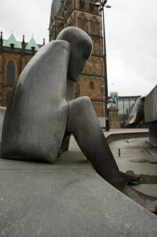 Another work of art in the city centre - looks like he or she has been waiting in the chill for agesPhoto: Hannah Cleaver