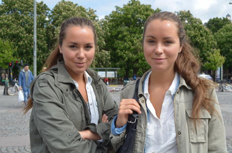 Johanna, 19 and Katarina, 20<br>We would send tourists to Stureplan. It's famous for its clubs and restaurants, but also for many people. 