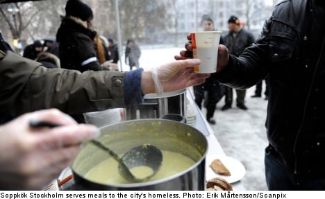 Stockholm soup kitchen exposes homeless plight