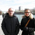 "French is already dying and it's not the government who can protect it. I don't think we will be speaking English as our first language in Paris any time soon, but perhaps in a few centuries. If that ever happens it won't be the English we know today it will a mixture of many languages that have evolved," said Francois Rabion, pictured with Marie-Laure Hubert.