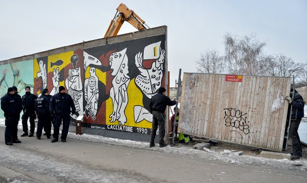 Berlin Wall demolition begins