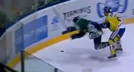 Vicious hit leaves Swiss hockey player paralyzed