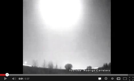 Fireball lights up skies over central Spain
