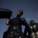 The filthy festival of Cascamorras takes place every September 6th when locals from the Andalusian village of Baza re-enact a medieval dispute with their neighbours from Guadix by covering their bodies in oil and grease and pelting “intruders” with paint and eggs.Photo: Jose Guerrero/AFP