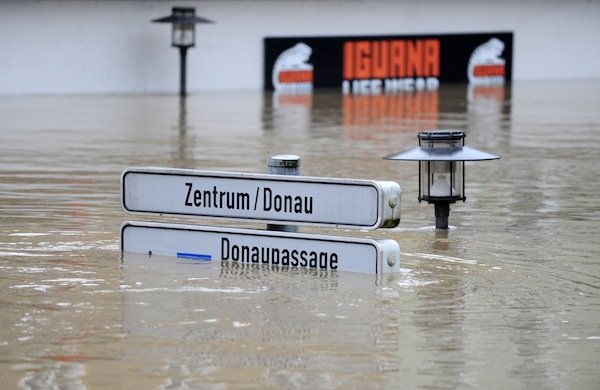 The Bavarian city of Passau's entire old town is underwater.Photo: DPA