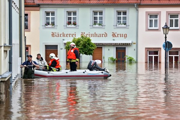 The eastern state of Saxony is also particularly hard hit like here in the city of Grimma.Photo: DPA