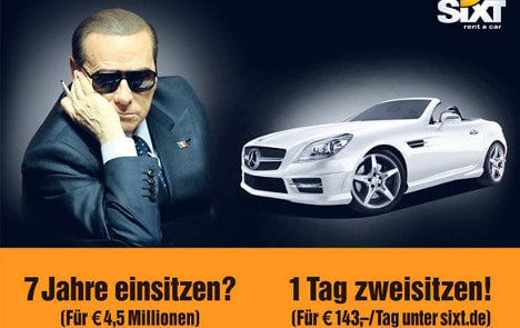 German car ad mocks Berlusconi