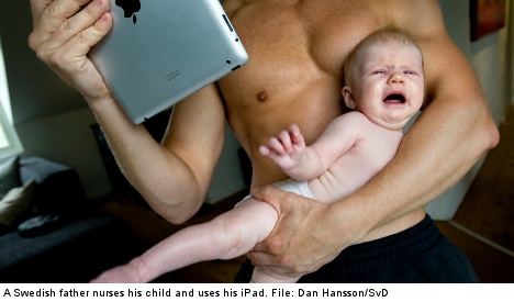Swedish dads stay home as mothers work