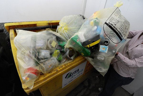 That joke about deliberately mixing up rubbish just to annoy people, putting all the recyclables in the black bin, and everything else in the bio bin. Not funny if they were to be listening in. Not even a little bit. Photo: DPA
