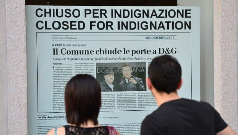 'Indignant' D&G close Milan boutiques