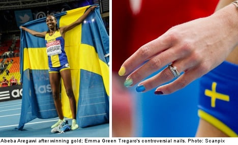 Storm over rainbow nails clouds Sweden gold