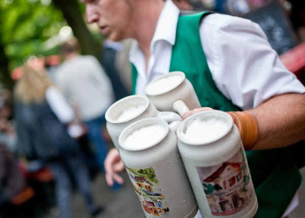 <b>Life at the bar:</b> Away from the Oktoberfest, life in a German restaurant, beer garden or bar can be more leisurely. Germans are also used to tipping well. Photo: DPA