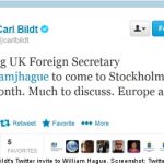 Hague and Bildt book meeting via Twitter